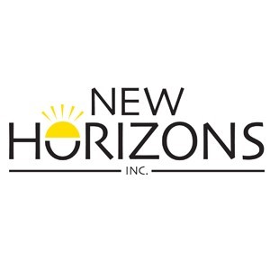 New Horizons Inc. logo with black letters and rising sun, client of Scala & Associates, Professional Grant Writing & Training.